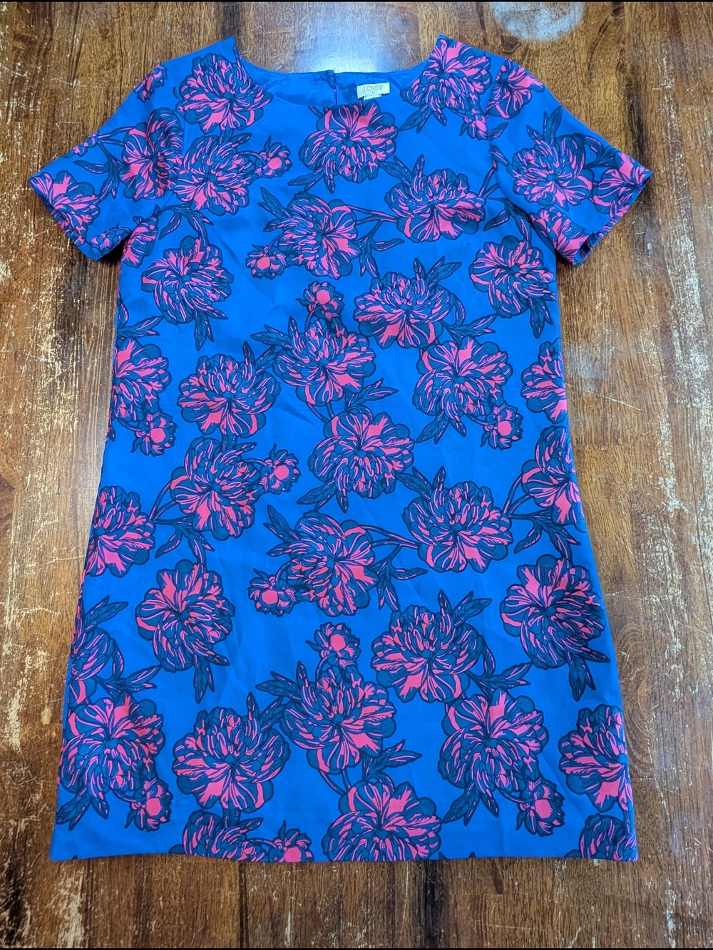 J. Crew Floral Sheath Dress Women Size 4 Petite Blue Pink Lightweight Resortwear
